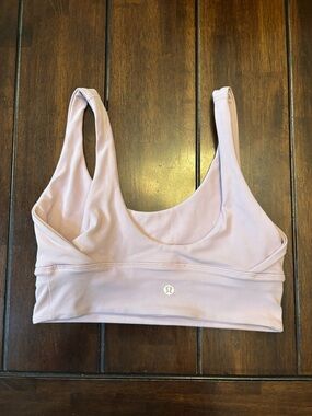lululemon Align Reversible Yoga Sports Bra Pink Pearl Scoop Neck Logo Size 6